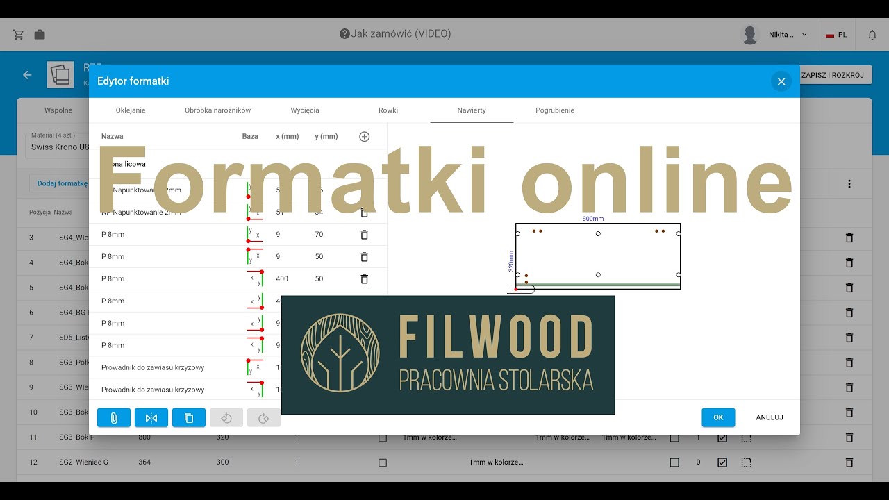 Zam&oacute;wienie formatek online