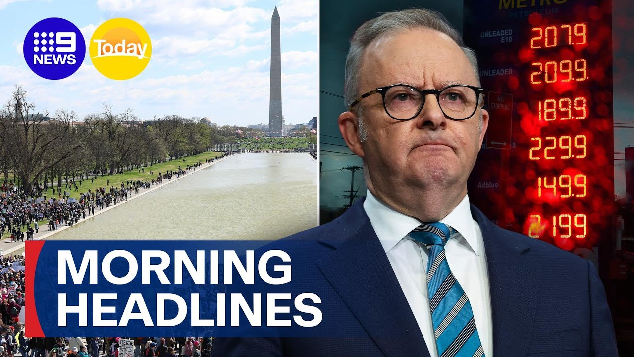 Leaders to hold emergency fuel talks; Millions protest Donald Trump | 9 News Australia