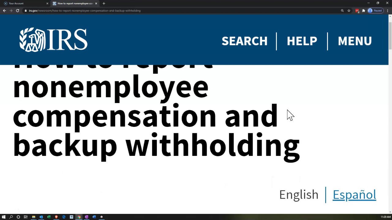 How to report nonemployee compensation and backup withholding