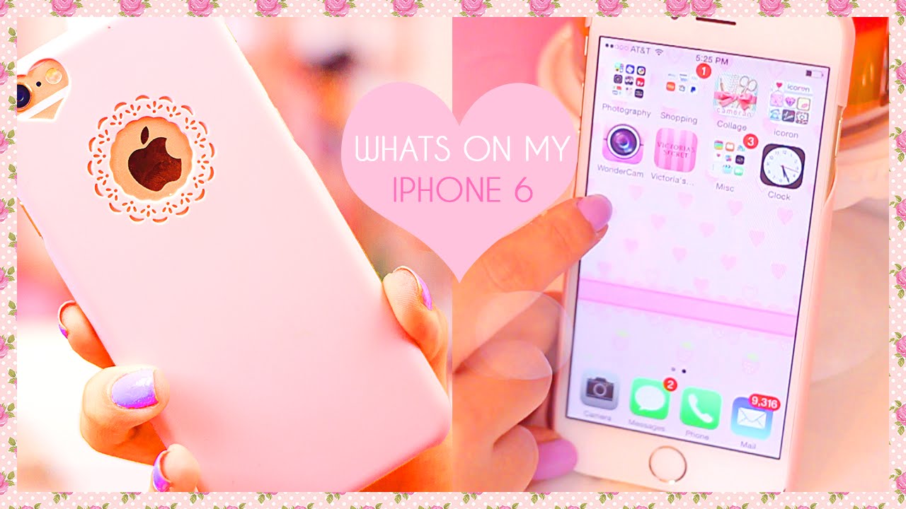 ♥ Whats on my Girly iPhone 6 2015 ♥  Pink iPhone & Editing Apps