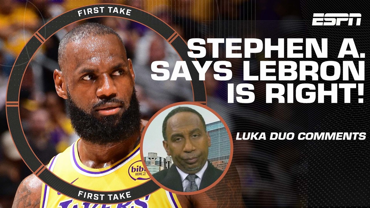 Stephen A. takes NO ISSUE with LeBron’s Luka duo comments 🗣️ ‘He’s 100% correct!’ | First Take
