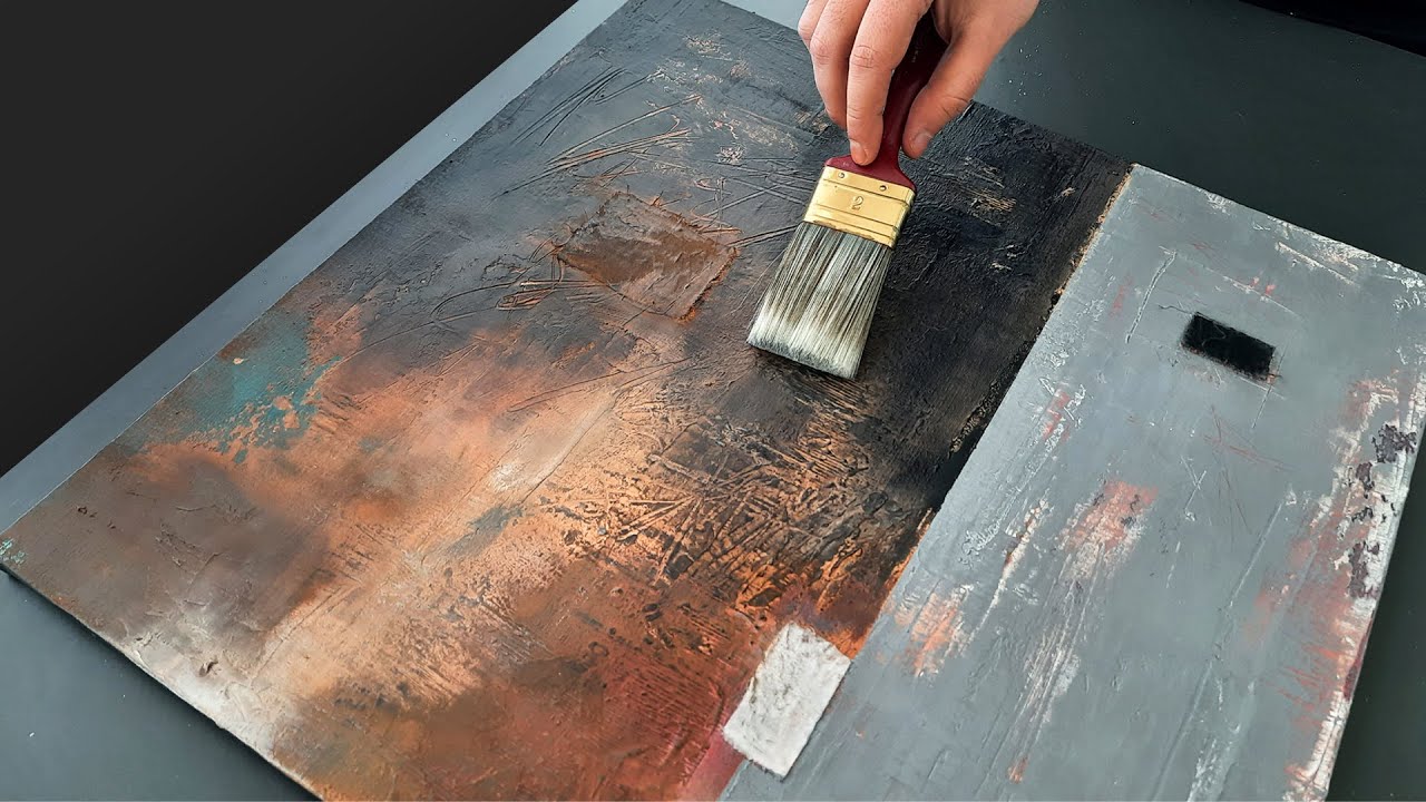 Contemporary Minimalism: How To Create An Easy Abstract Painting With Texture And Layers-Art therapy