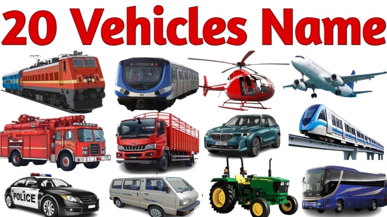 Vehicles Name in Hindi and English With Kids Facts | वाहनों के नाम |