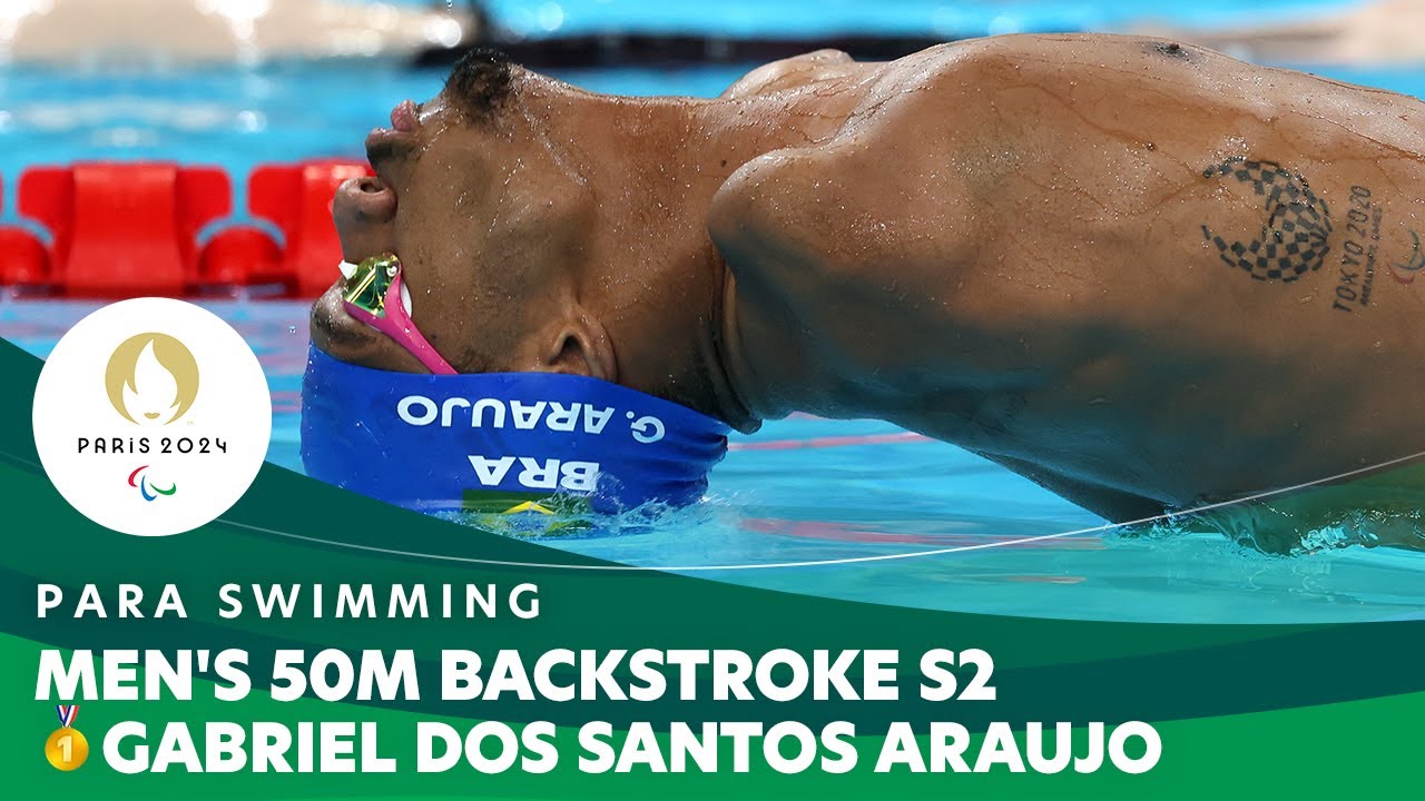 🇧🇷 Brazil's Gabrielzinho Wins Men's 50m Backstroke S2 | Para Swimming - Paris 2024 Paralympics