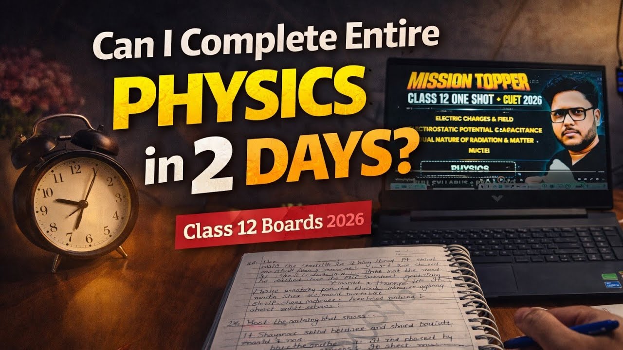 Can I Complete Entire Physics in 2 Days? 💀 | Class 12 Boards 2026 #cbse 