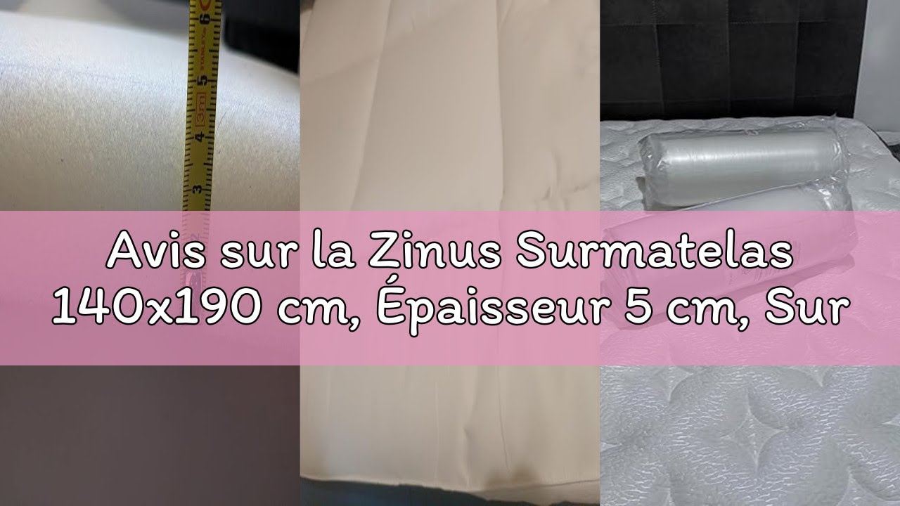 Avis sur la Zinus Surmatelas 140x190 cm, Épaisseur 5 cm, Surmatelas Mémoire de Forme avec Fibres de