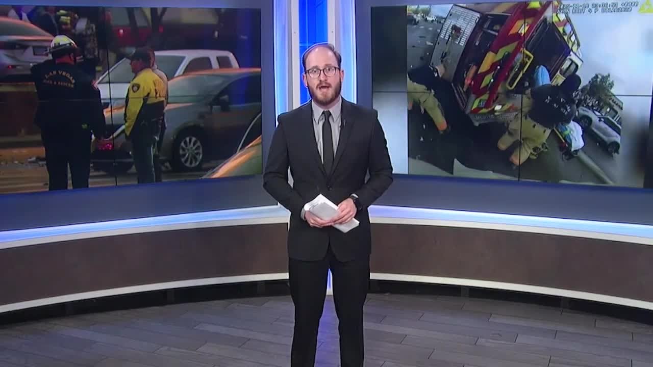 Las Vegas police release body camera footage showing aftermath of fatal 12-car crash