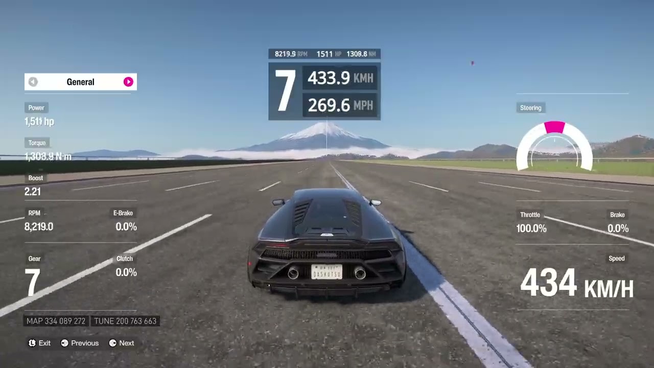 Lamborghini Hurac&aacute;n EVO : Top Speed Test with Telemetry - Forza Horizon 6