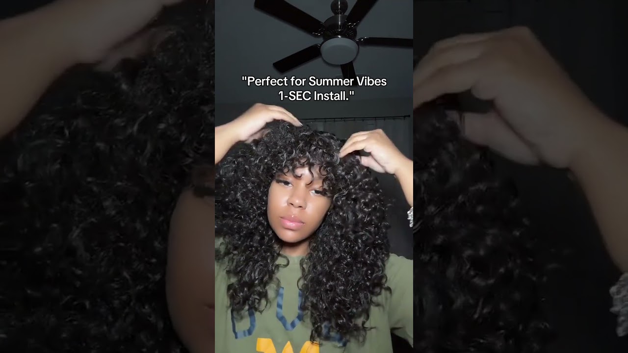 Big curly bangs wig! 