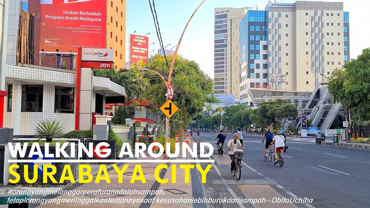 Walking Around Surabaya ⁴ᴷ⁶⁰ ~ Jalan Basuki Rahmat - Tunjungan - Embong Malang ~ via Tunjungan Plaza