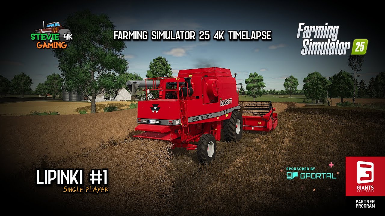 Lipinki/#1/Starting A New Adventure/Harvesting/Baling Straw/Plowing, Mowing/FS25 4K Timelapse