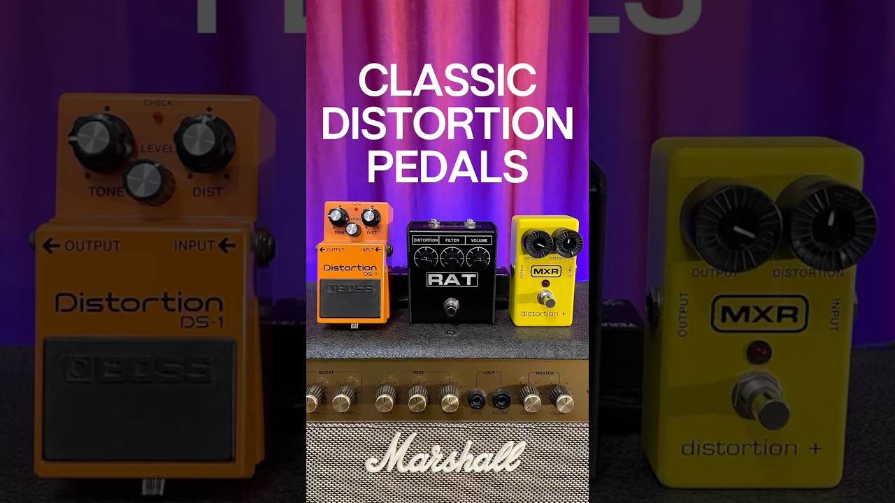 classic distortion pedals comparison: boss ds-1, proco rat 2, mxr distortion plus