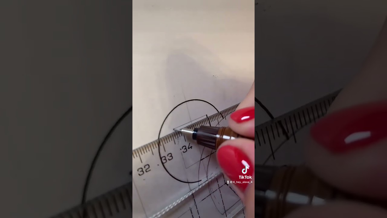 Обводка чертежа тушью 