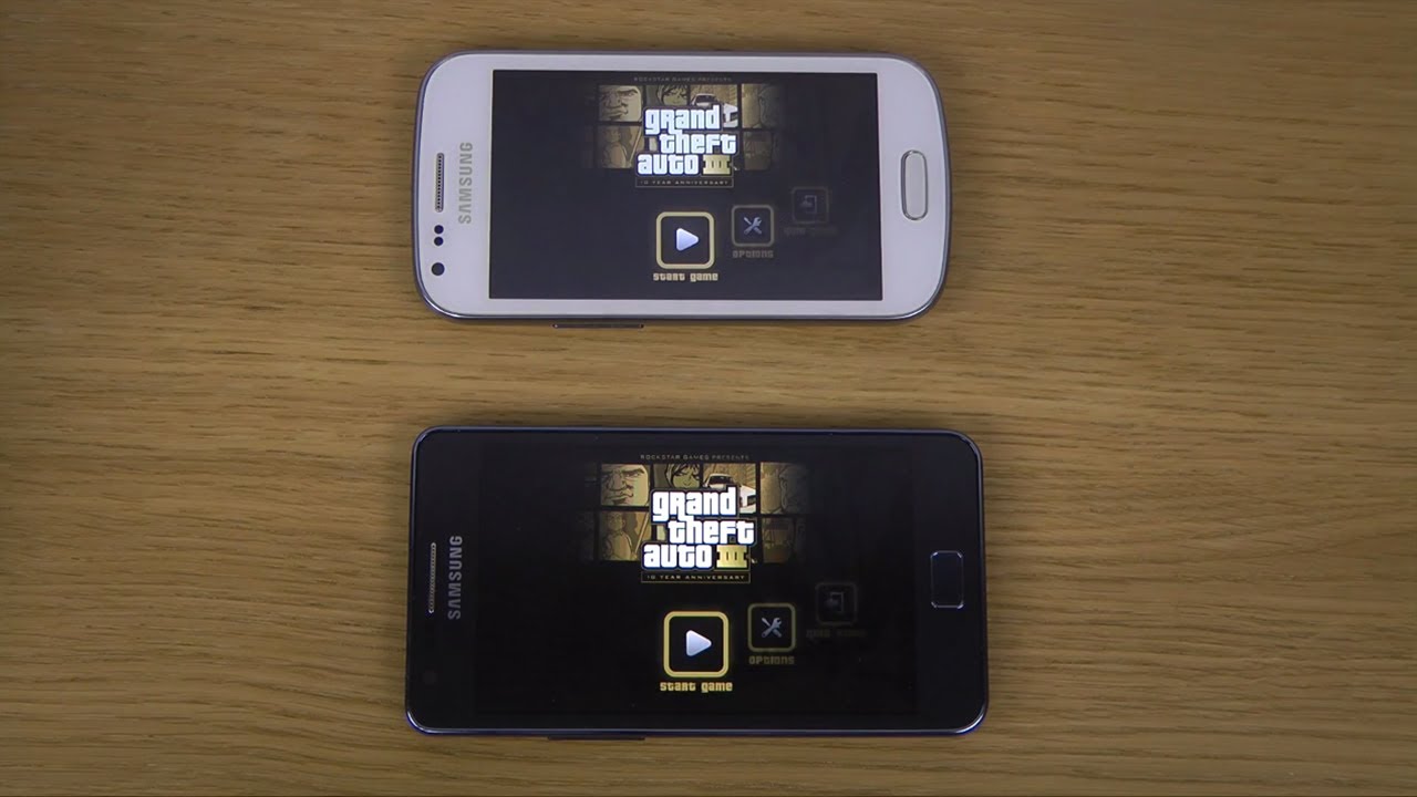 GTA 3 Samsung Galaxy Trend Plus vs. Samsung Galaxy S2 Plus Gameplay Comparison