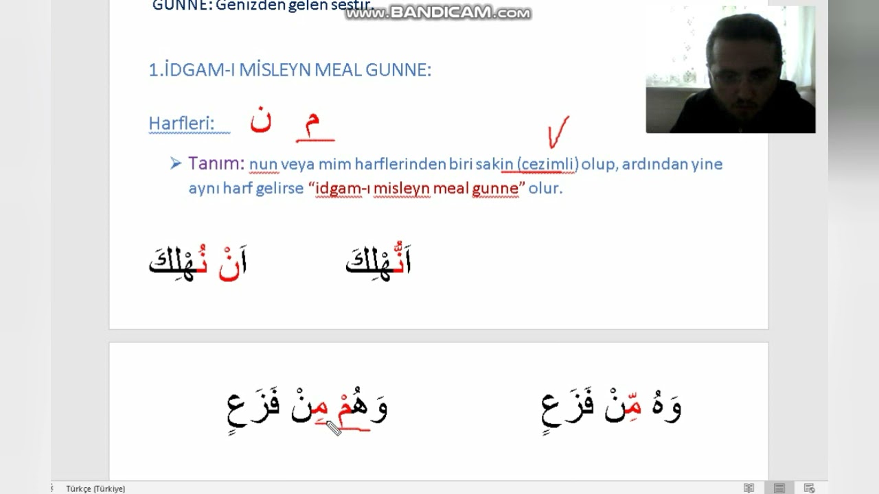 İDGAM-I MİSLEYN (İdgam-ı Misleyn Meal Gunne - İdgam-ı Misleyn Bila Gunne)