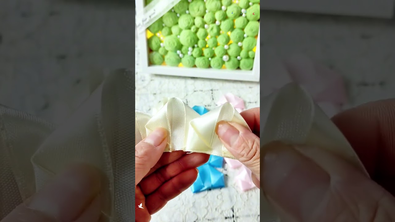 DIY handmade flower tutorial with ribbon#handmade #flowers #diy  #decoration #craft #shorts