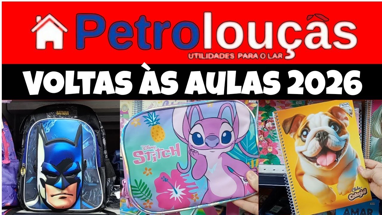 ✅VOLTAS ÀS AULAS 2026✨😱  MATERIAL ESCOLAR 2026 LOJA PETRO LOUÇAS #voltasasaulas #tour 