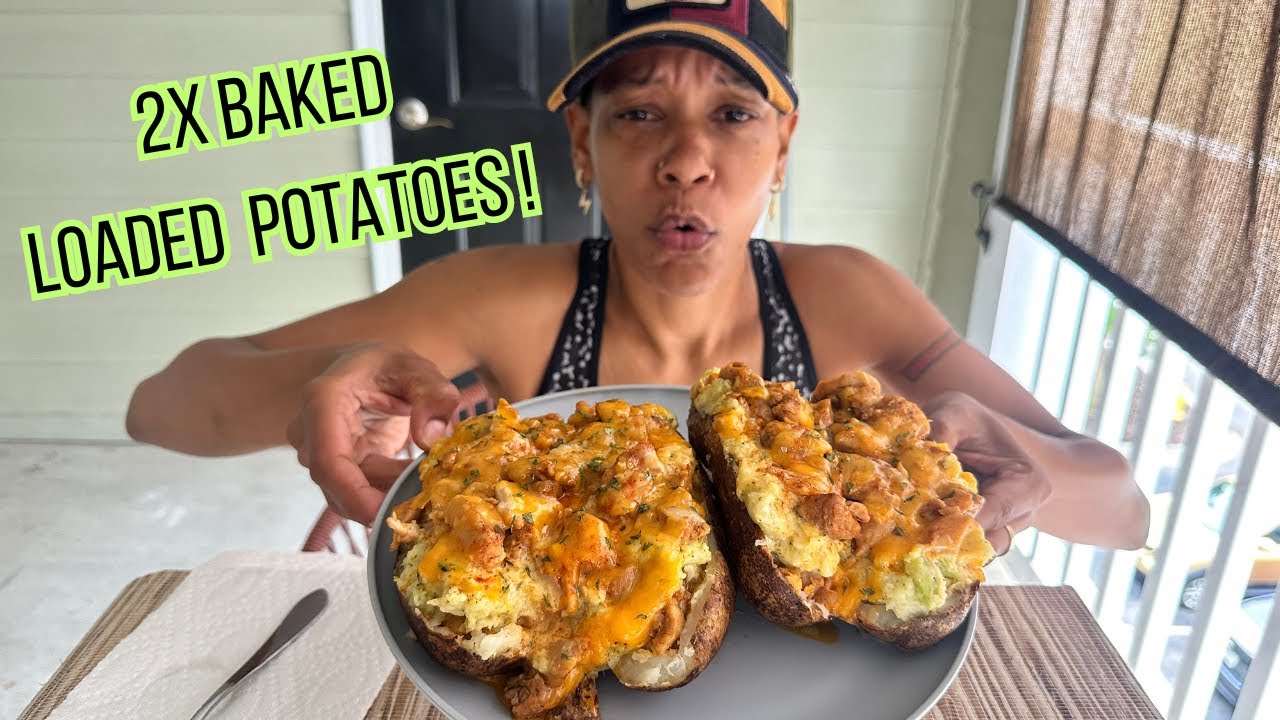 DOUBLE LOADED TWICE BAKED POTATO MUKBANG AT MY GIRLFRIENDS MOMS HOUSE | I DON’T WANNA GO HOME!