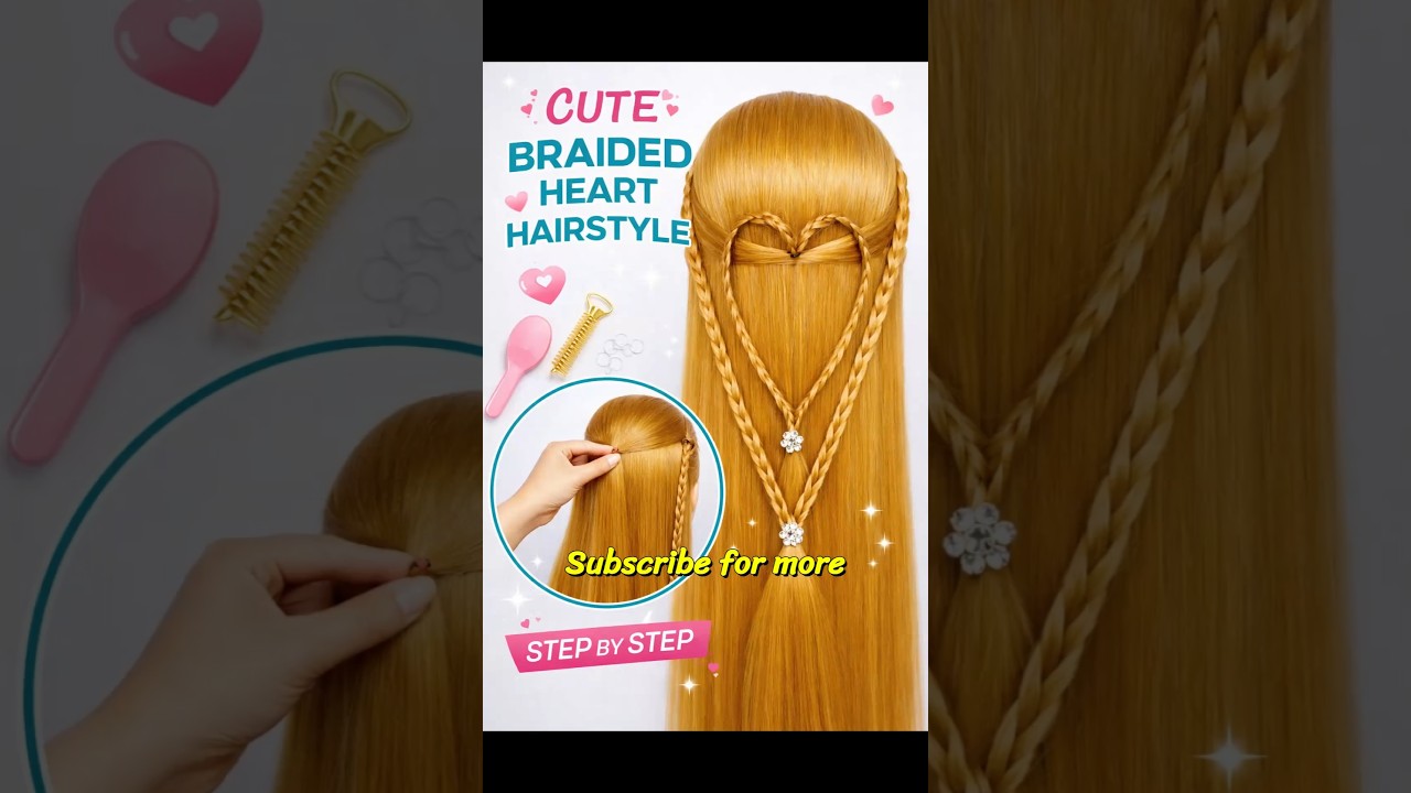 1 Minute Cute Hairstyle for Girls 🎀 | Easy Party Hair Idea | Trending Hair Style #Shorts