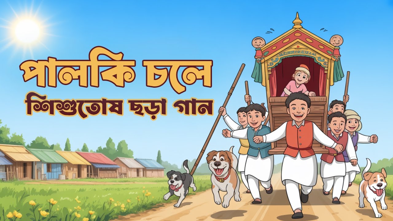 পালকি চলে | Bangla Kids Poem | Palanquin Song | Classic Village Cartoon Animation