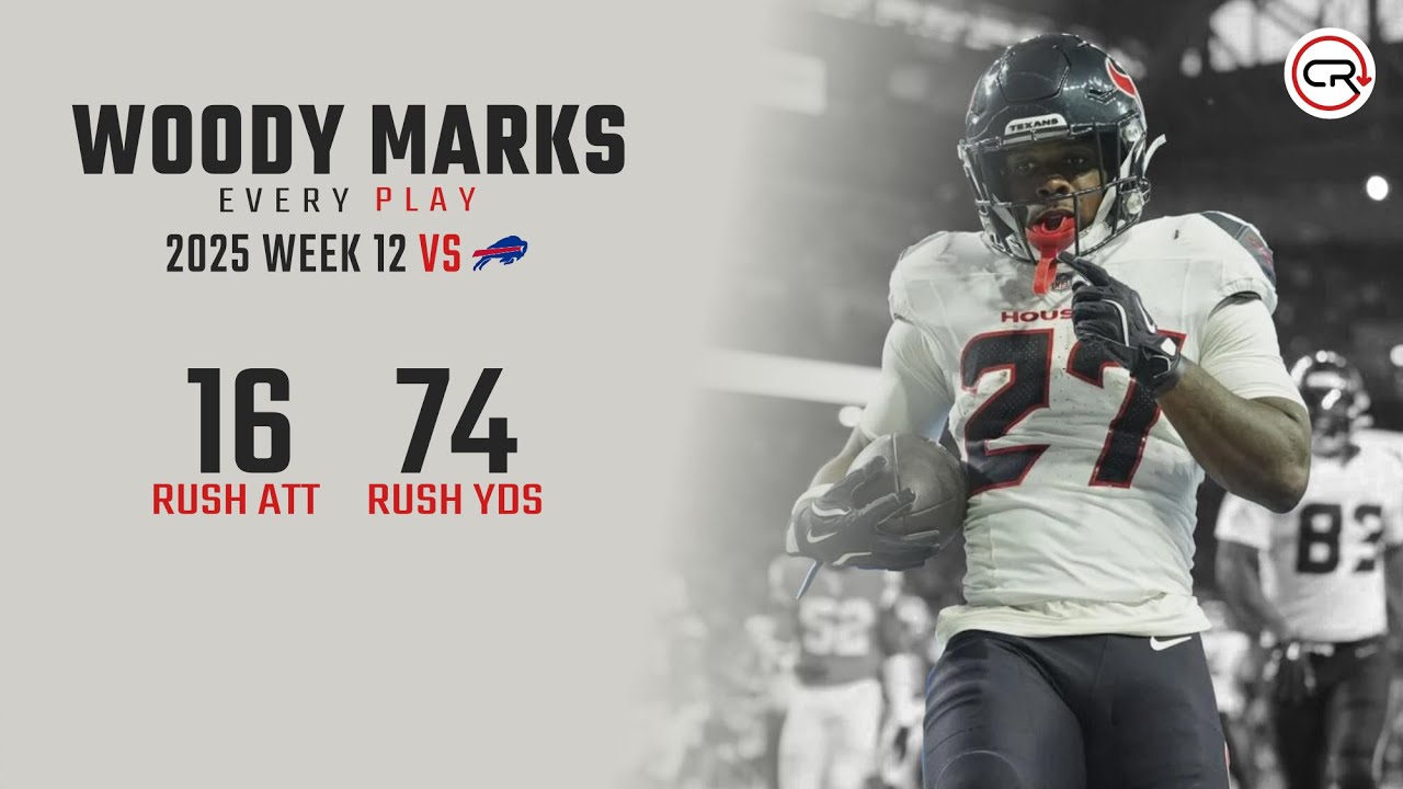 Woody Marks Week 12 Highlights | Every Run vs Bills