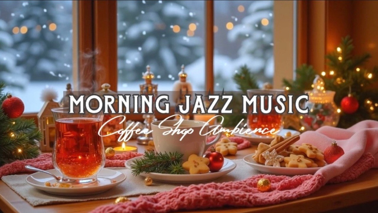 Morning Winter Jazz ☕❄️ Cozy Café Breakfast Mood | Snowfall Outside the Window