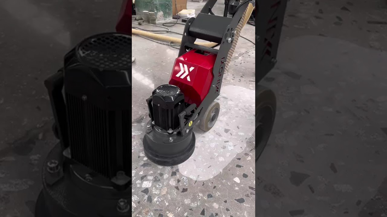 GX250 Grinder grinding old floor with #30 cup wheel