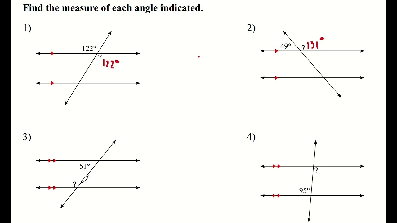 How to find the measure of each angle indicated?