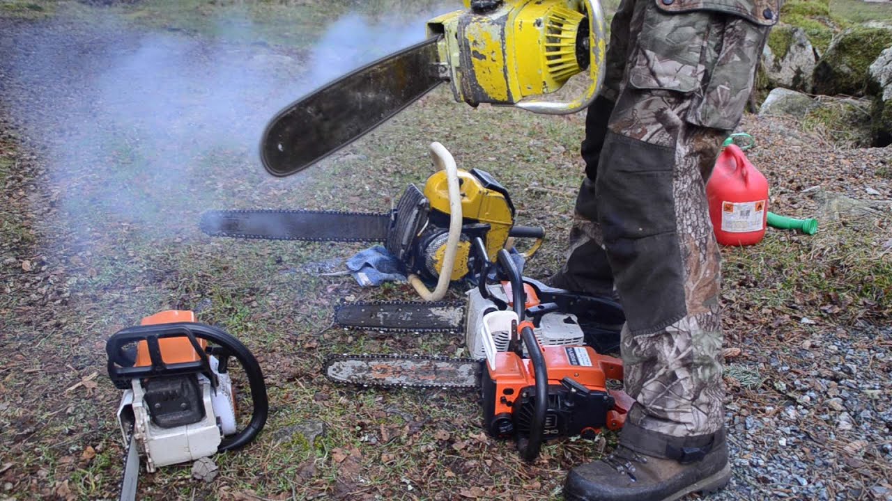 A New Chainsaw Day ! Partner R 12, Stihl 012 AV, Echo 290 EVL, Stihl 025 and Pioneer 11 60  Part 1