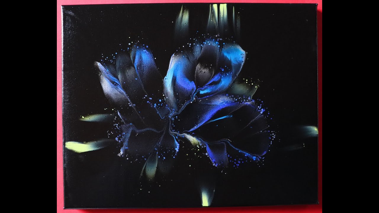 (381)Flower dips (5) with blue 24x30cm