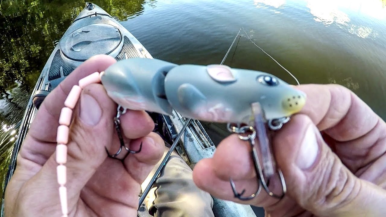 Fishing A Rat Lure For Angry River Bass!
