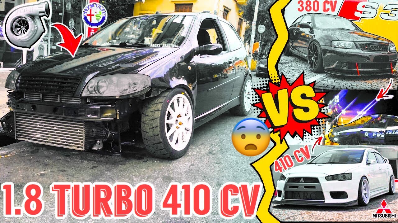 Fiat PUNTO HGT TURBO 410 cv | SFIDA LANCER EVO X da 410 cv VS Audi S3 380 cv | NON PUO' ESSERE VERO