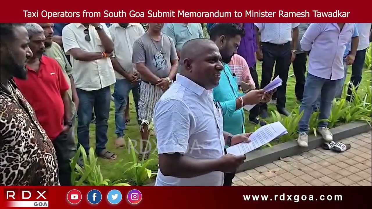 Taxi Operators from South Goa Submit Memorandum to Minister Ramesh Tawadkar