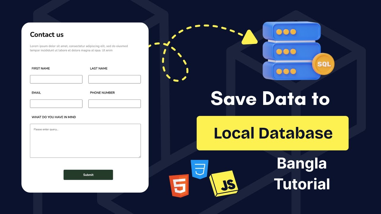 Build Contact Form with Local Storage Using JavaScript | Bangla Tutorial