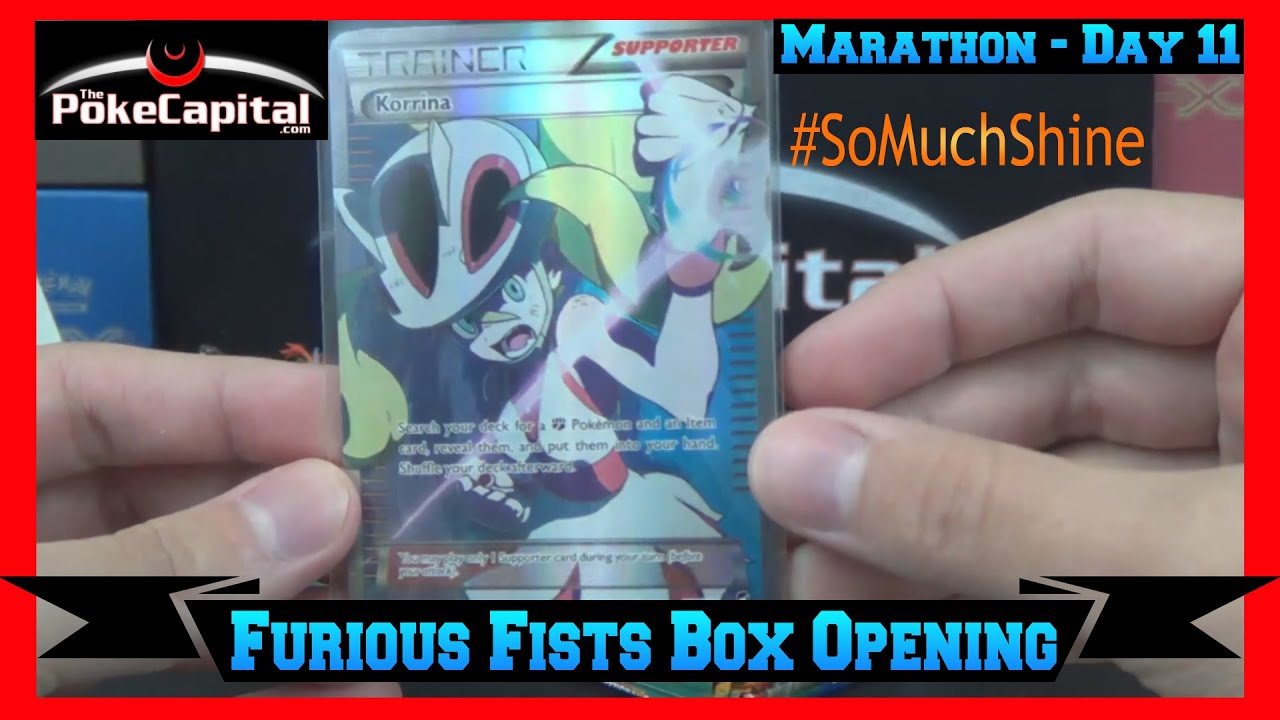 Pokemon Cards Booster Box Opening Marathon XY Furious Fists Box - Day 11