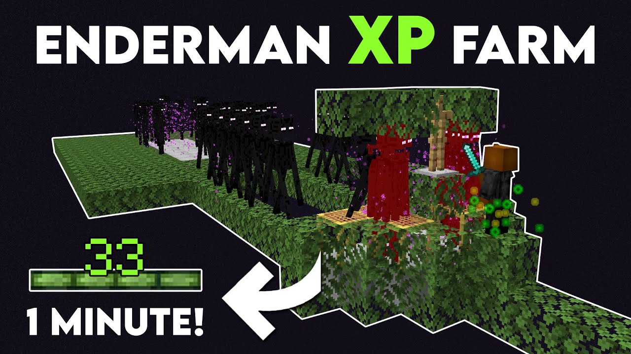 Minecraft: EASY ENDERMAN XP FARM 1.20+ (Without ENDERMITE)