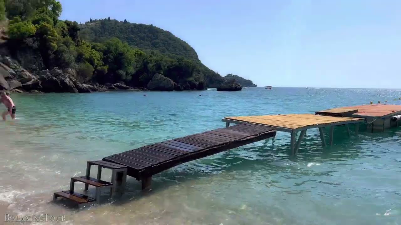 Playa Liapades Beach 4K Walk - Corfu, Greece