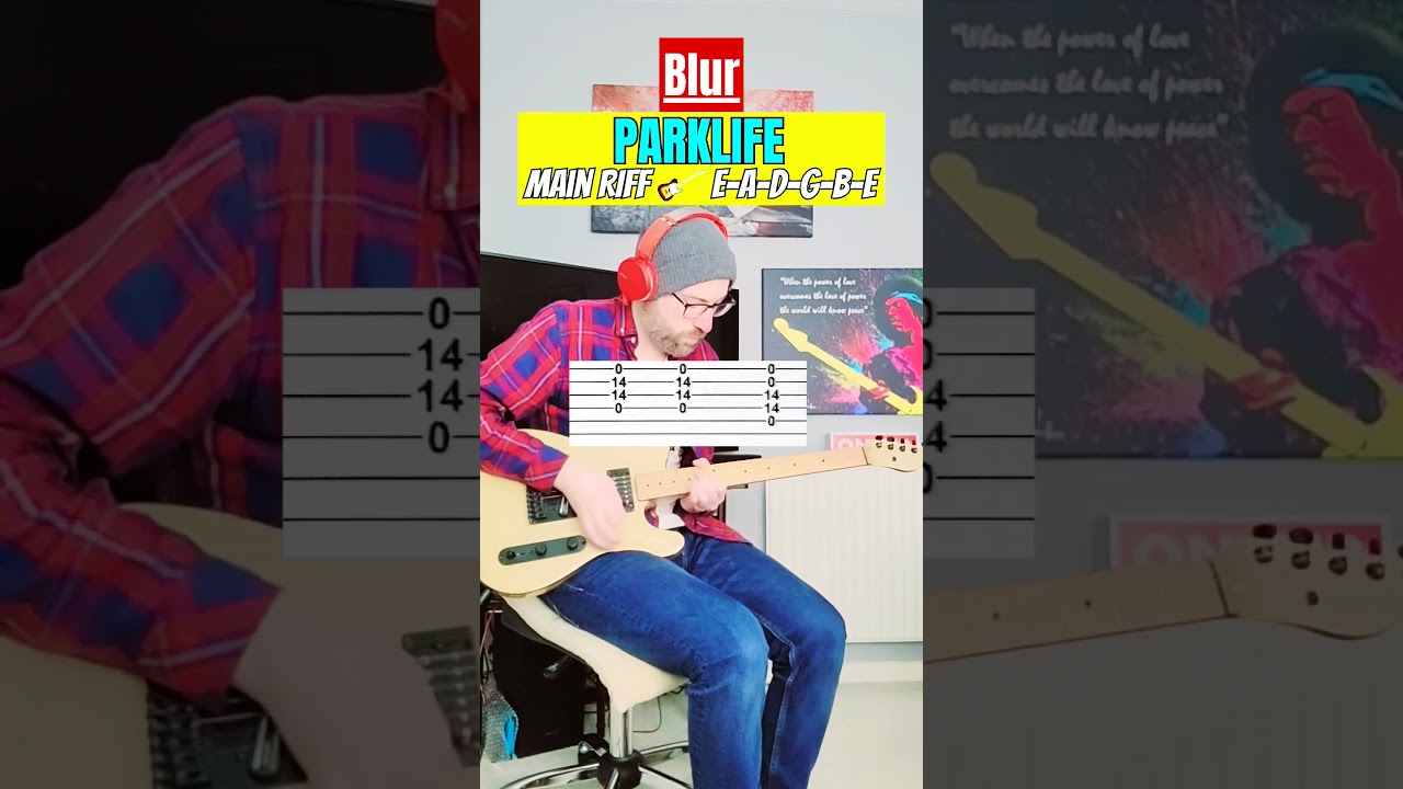 Blur - Parklife (Main Riff) Guitar Lesson | Tab | Tutorial #guitar #tutorial