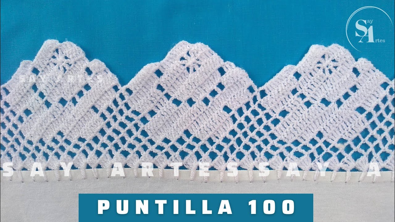 Puntilla 100 - Rosas🌹 - una sola vuelta - Tejer rosas blancas🤍 | Say Artes