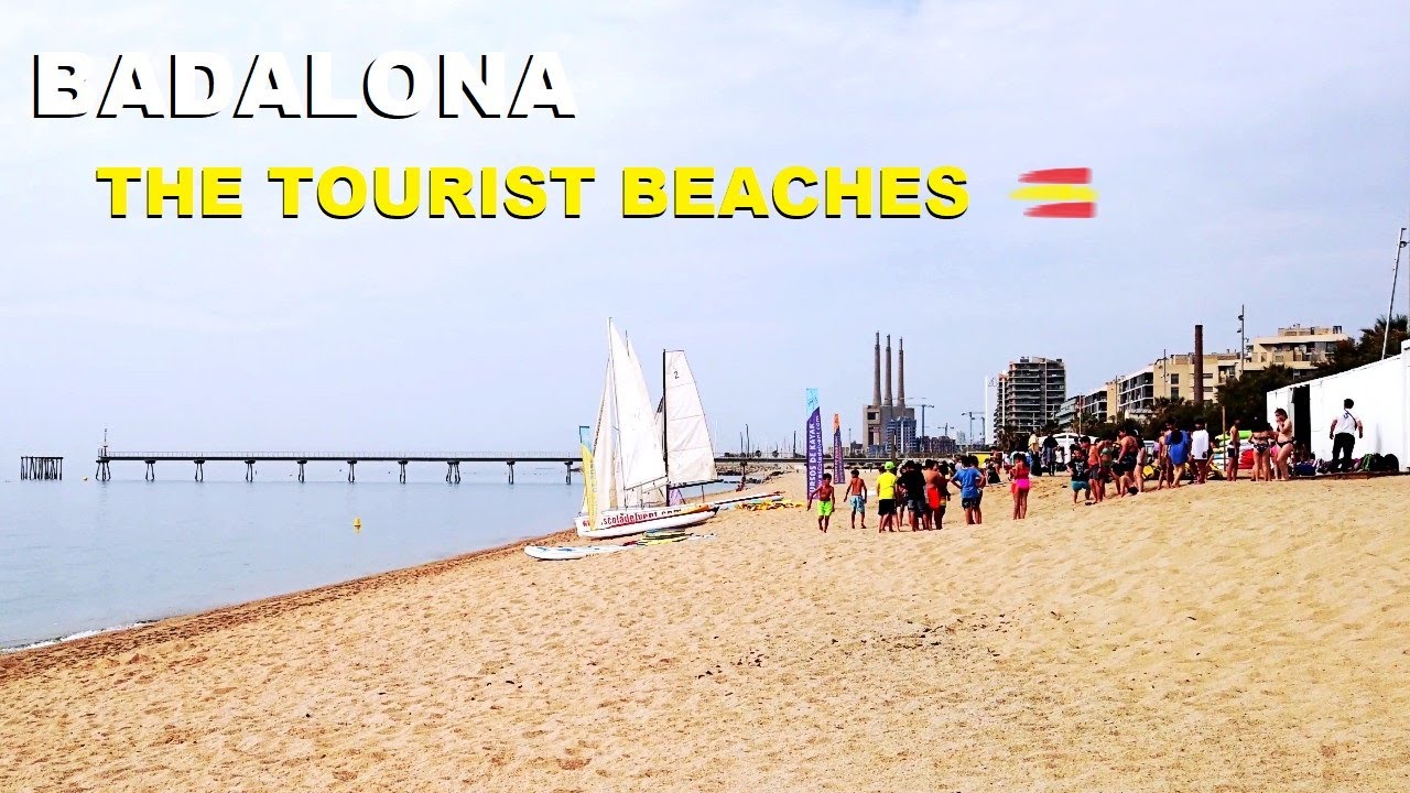 Badalona Beach - The Tourist Beaches - June 2023 Barcelona 4K