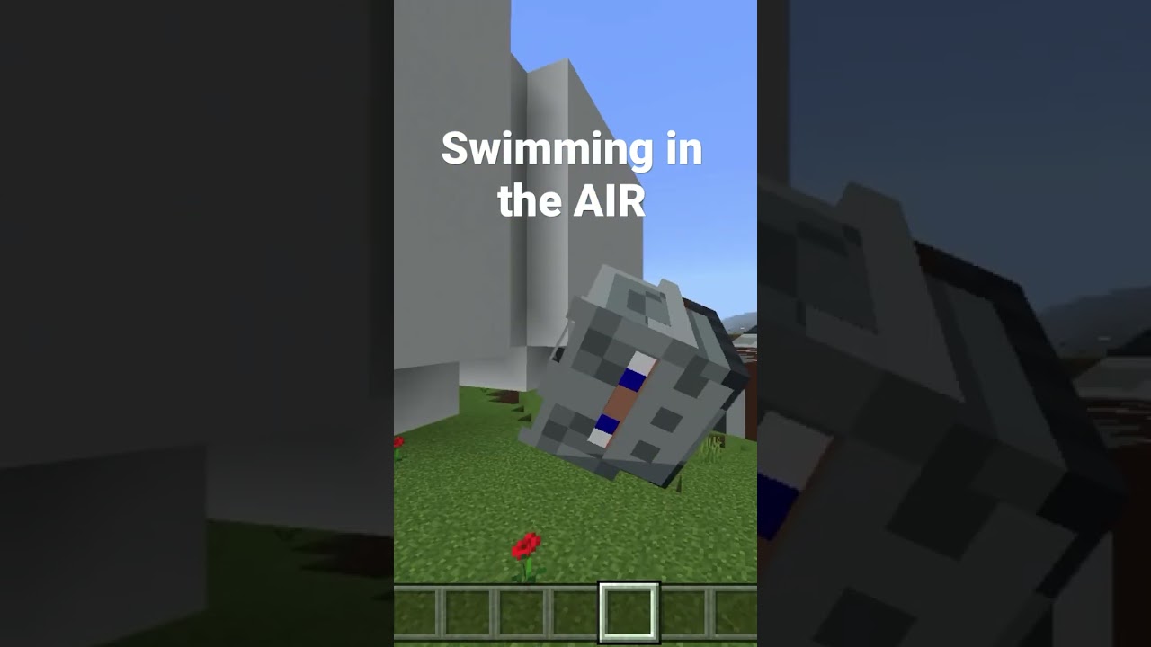 Air SWIMMING IN MINECRAFT!??!??!!?!?! #viral #trending #gaming #minecraft #music #inevermine