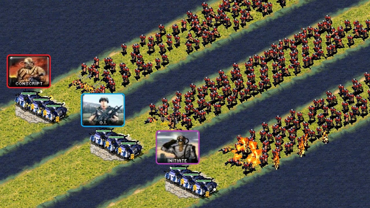 Main Infantry in BF vs Conscripts - Red Alert 2
