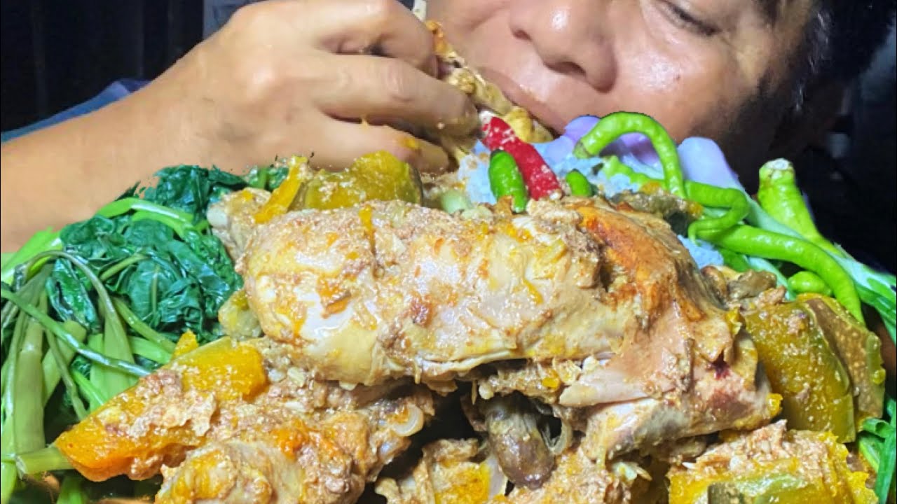 CHICKEN LEG SPICY CURRY WITH PUMPKIN * Kangkung Salad * @Nasdyvlog28