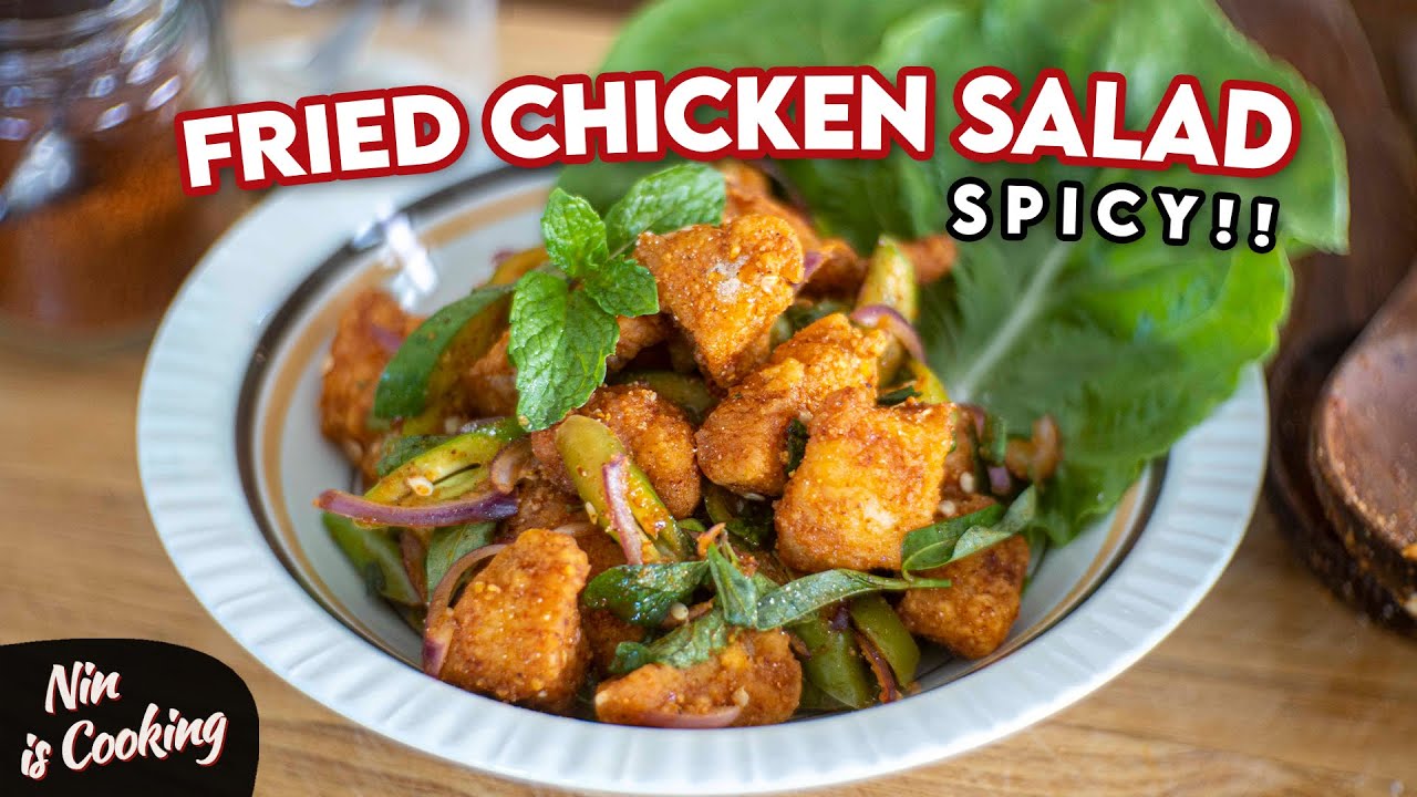 THAI SPICY Chicken Salad Recipe | CRISPY & TASTY 🤤🔥