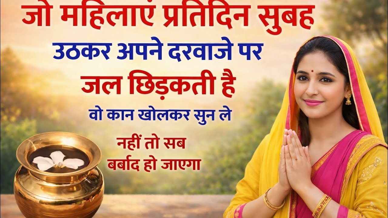 जो महिलाएं रोज दरवाजे पर जल छिड़कती - ये बाते नही जानती तो पछताएंगी ! 🪔⚠️