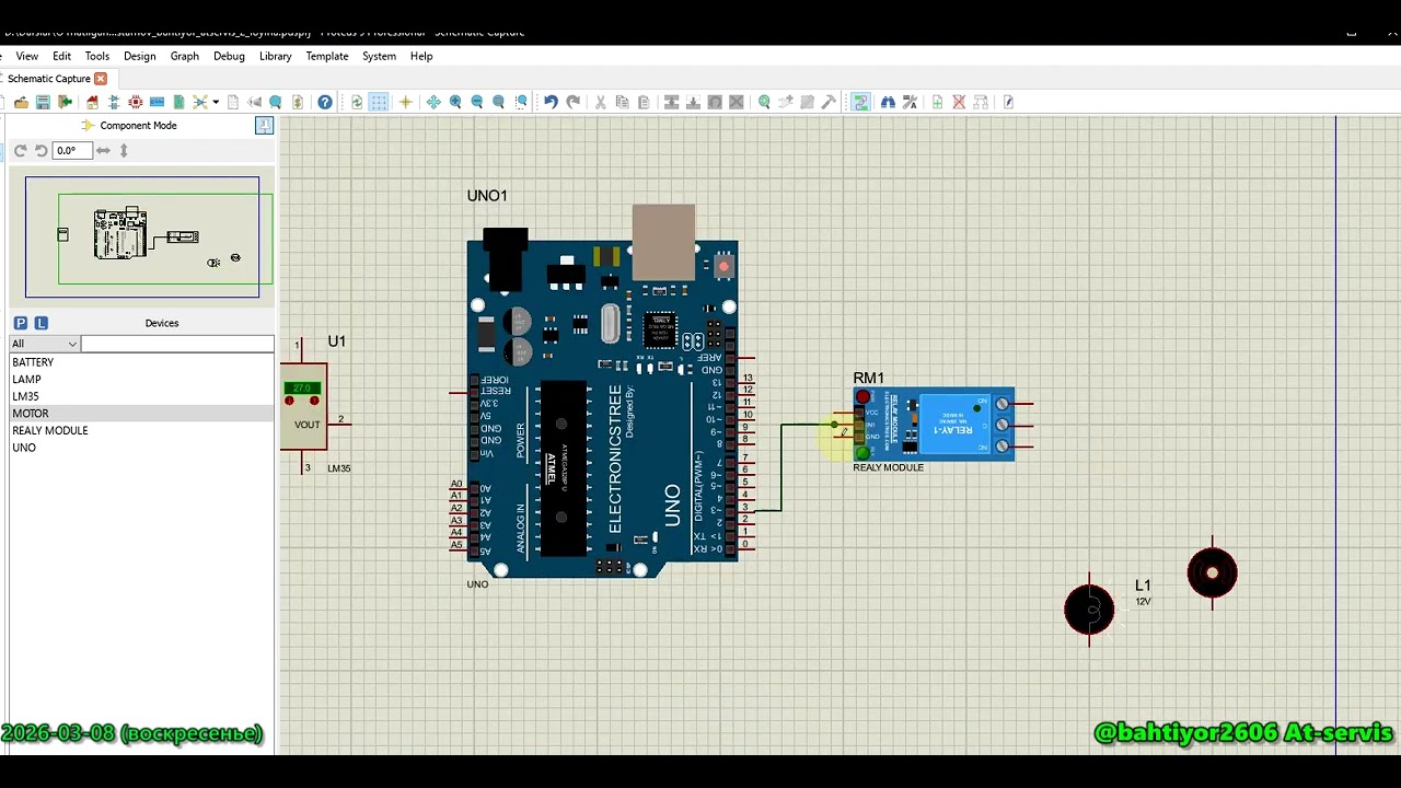 2 loyiha rustamov bahtiyor Arduino ва LM35 билан температурага асосланган лампа бошқаруви