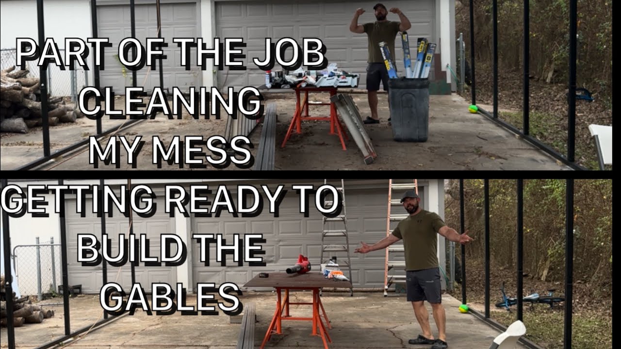 Turning my carport into a shop - part 4 - cleaning up my mess before starting the gables
