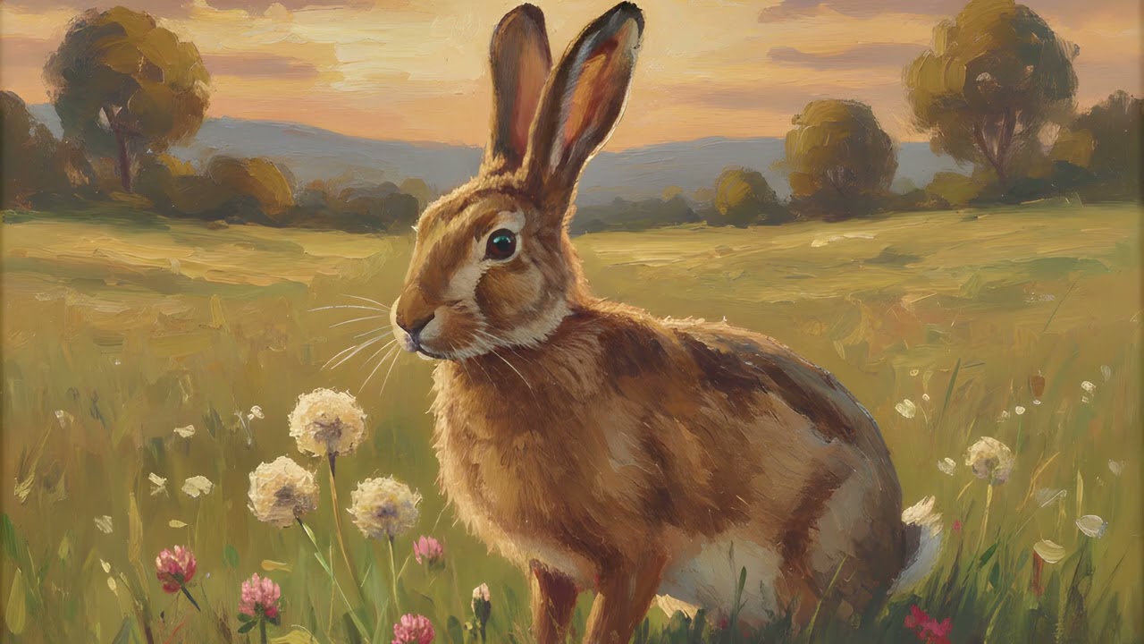 Bunny UHD 4K TV Art Silent Screensaver | Rabbit TV Wallpaper l 2 Hours Nature TV Art 1 Oil Painting