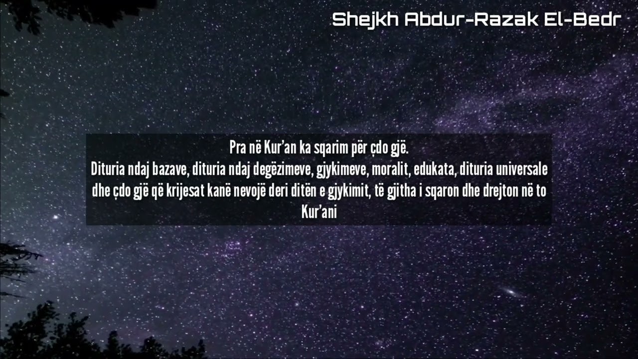 Ky ajet është nga ajetet më të mëdha në asgjësimin e bidatit/ Shejkh Abdur-Razak El-Bedr