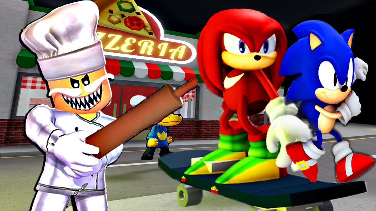 Me Transformei no KNUCKLES do SONIC na PIZZARIA do PAPA PIZZA!